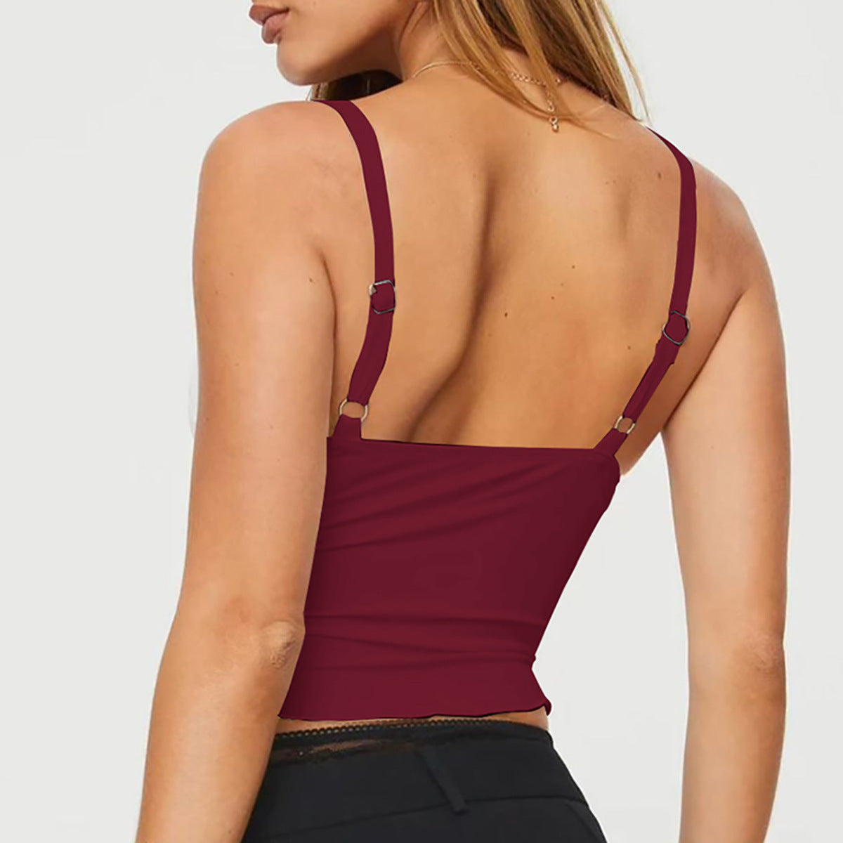 Crop top bretelles twist frontal élégant