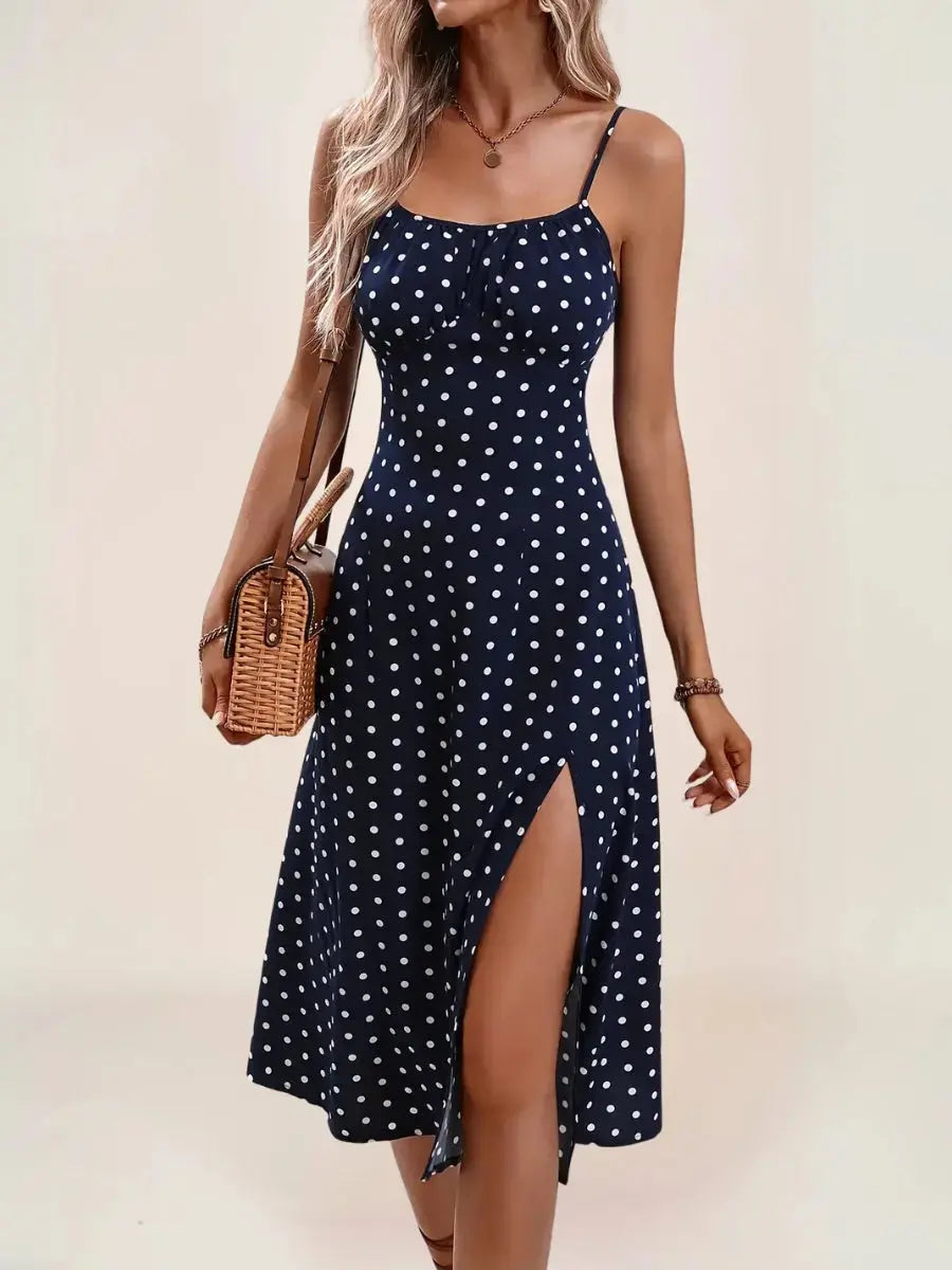 Zahra Robe Midi Bohème Rétro Pois - ComfySweet