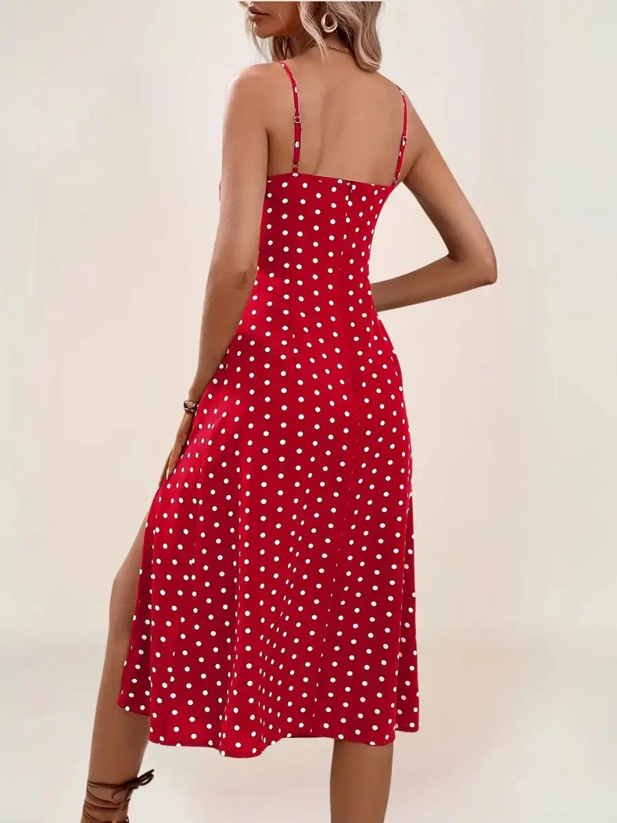 Zahra Robe Midi Bohème Rétro Pois - ComfySweet