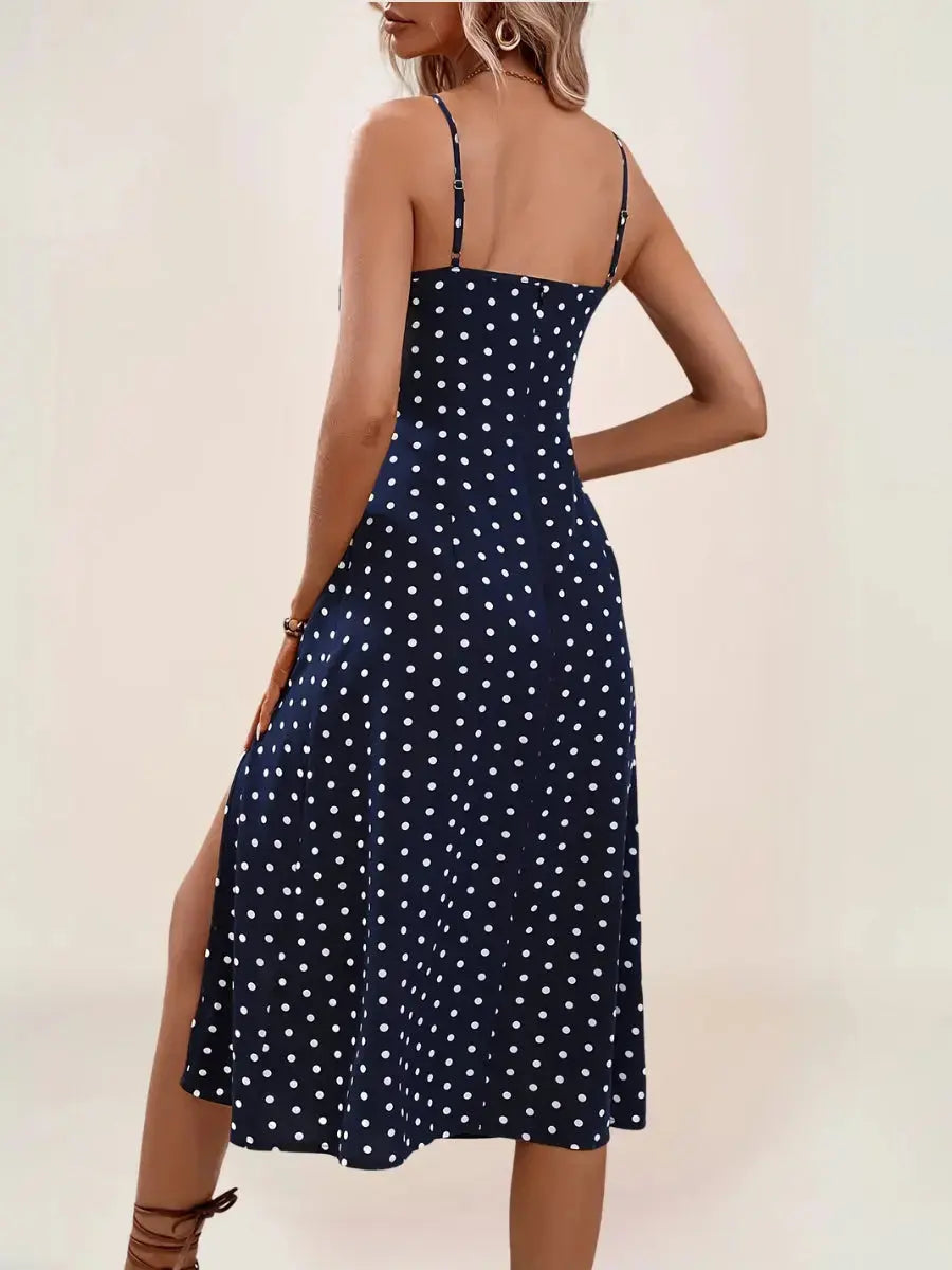 Zahra Robe Midi Bohème Rétro Pois - ComfySweet