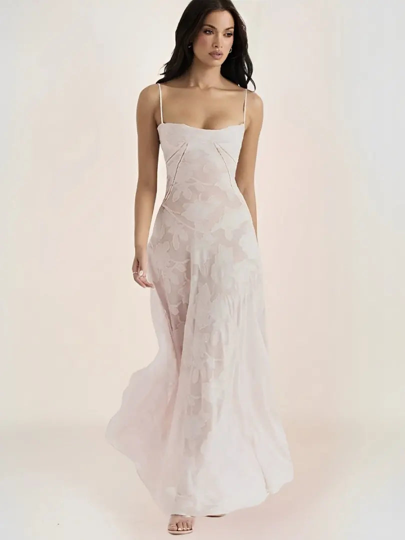 Inaya Robe Bohème Longue Corset Dos Rose - ComfySweet