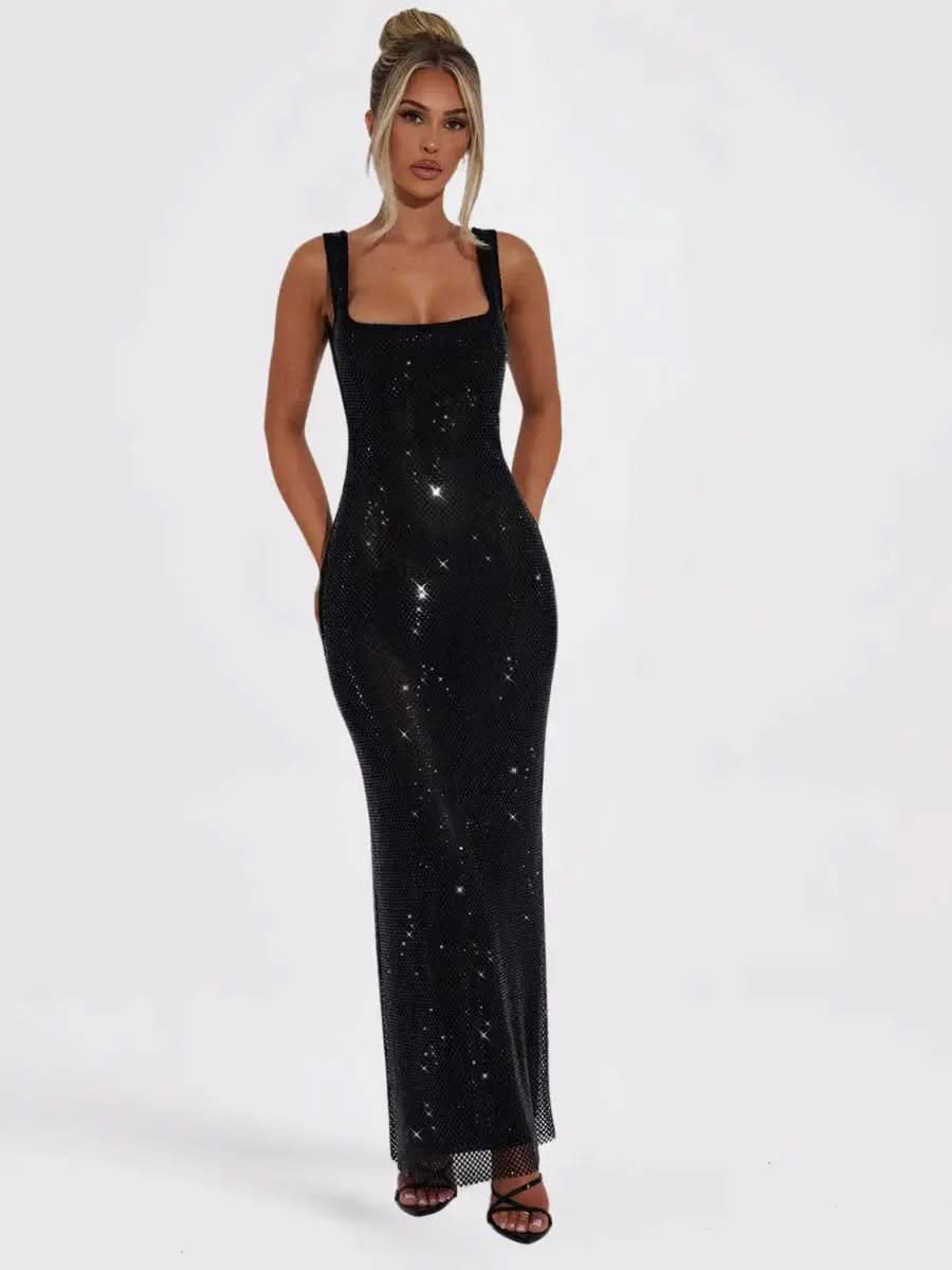 Nalia Robe Maxi Sequins Dos-Nu - ComfySweet