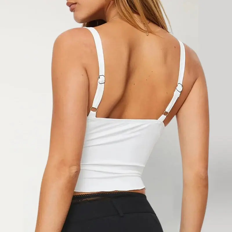Crop top bretelles twist frontal élégant - ComfySweet