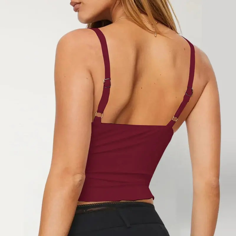 Crop top bretelles twist frontal élégant - ComfySweet