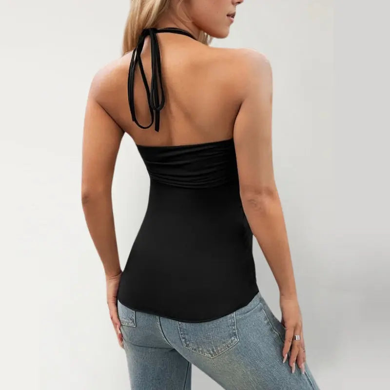 Top bustier halter pendentif cœur glamour - ComfySweet