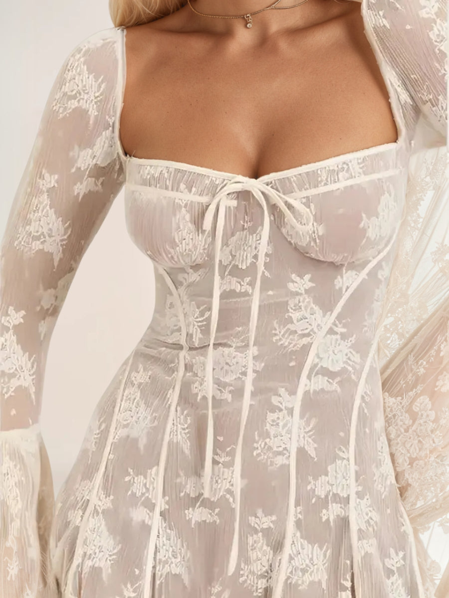 Aria Robe Courte Bohème Dentelle