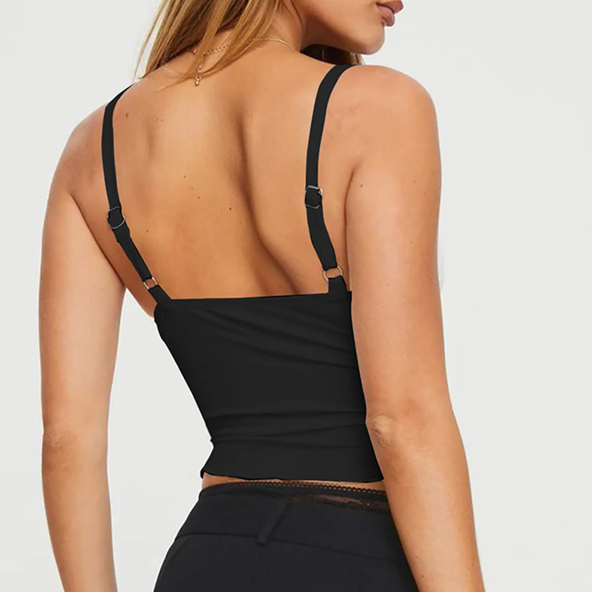 Crop top bretelles twist frontal élégant