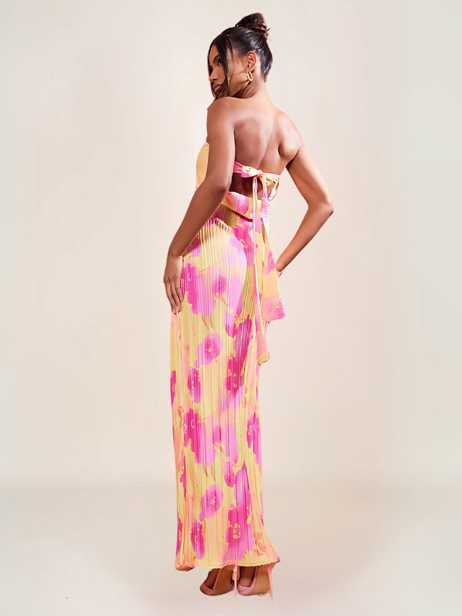 Hélia Robe Tube Bohème à Fleurs