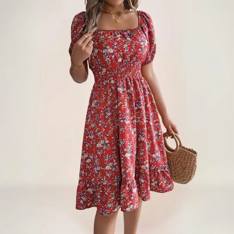 robe midi bohème à imprimé floral vintage - ComfySweet