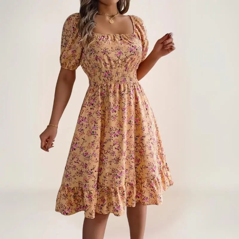 robe midi bohème à imprimé floral vintage - ComfySweet
