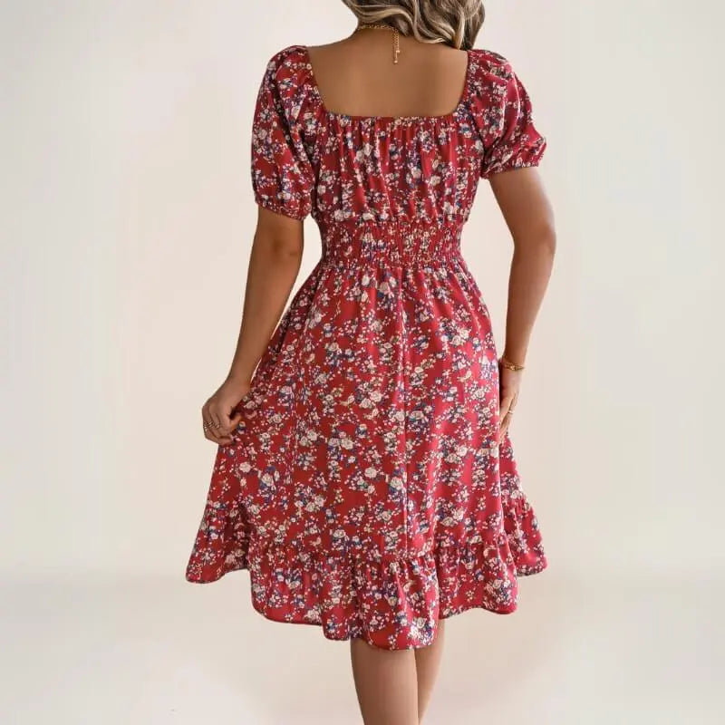 robe midi bohème à imprimé floral vintage - ComfySweet