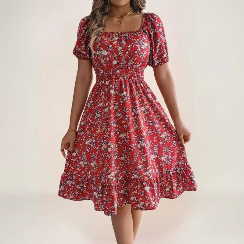 robe midi bohème à imprimé floral vintage - ComfySweet