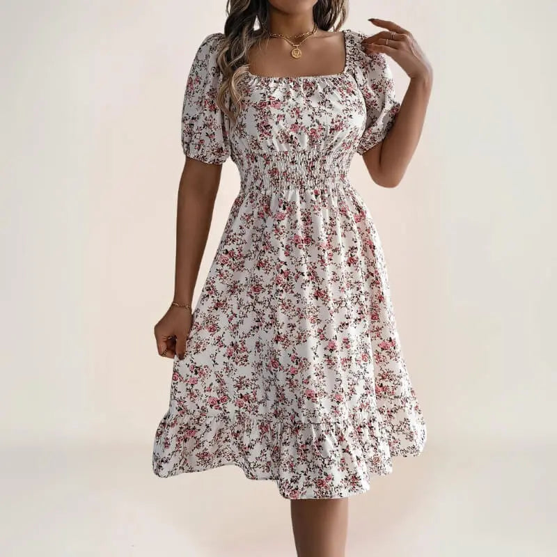 robe midi bohème à imprimé floral vintage - ComfySweet