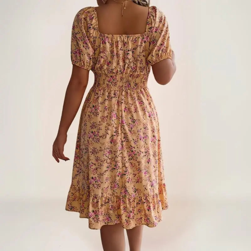 robe midi bohème à imprimé floral vintage - ComfySweet