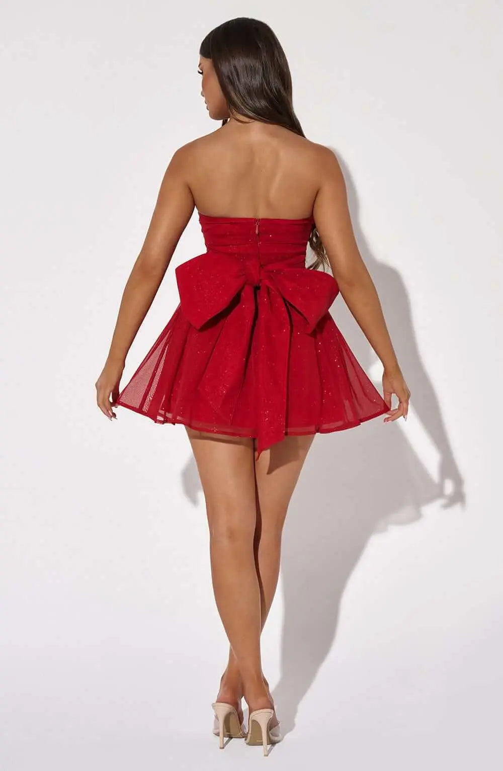 Robe mini effet corset volumineuse à dos noué - ComfySweet