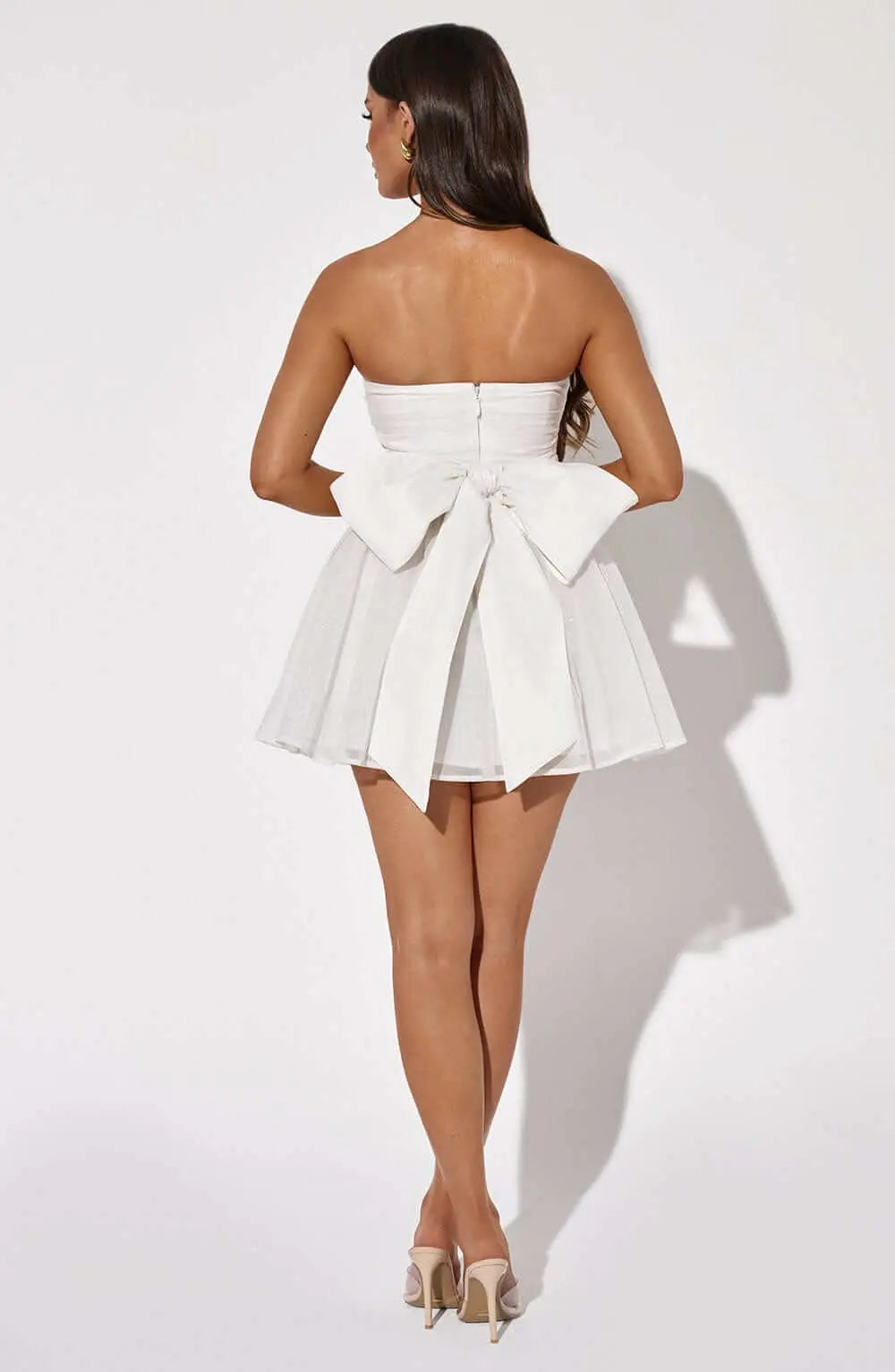 Robe mini effet corset volumineuse à dos noué - ComfySweet