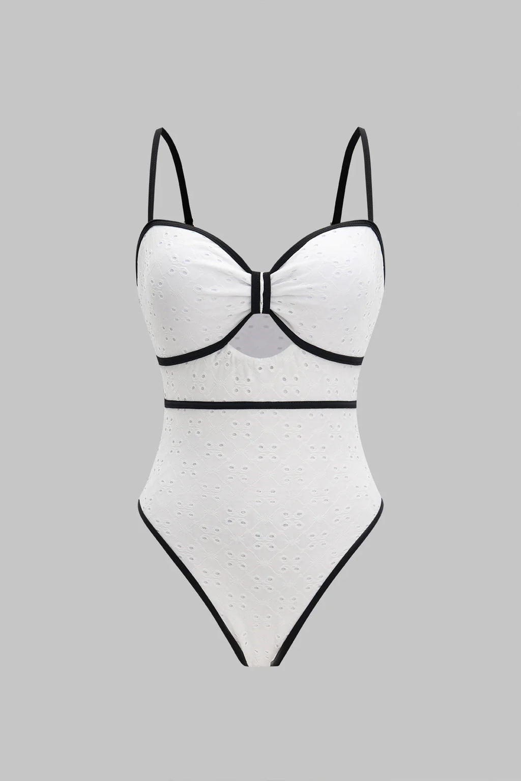 Maillot 1 pièce texturé noir & blanc