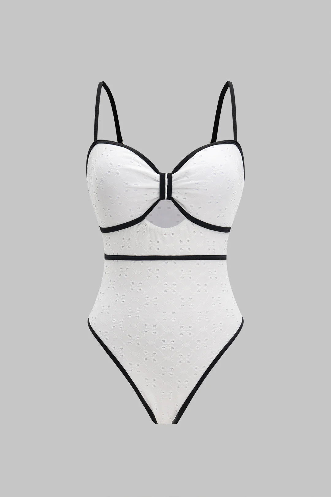 Maillot 1 pièce texturé noir & blanc