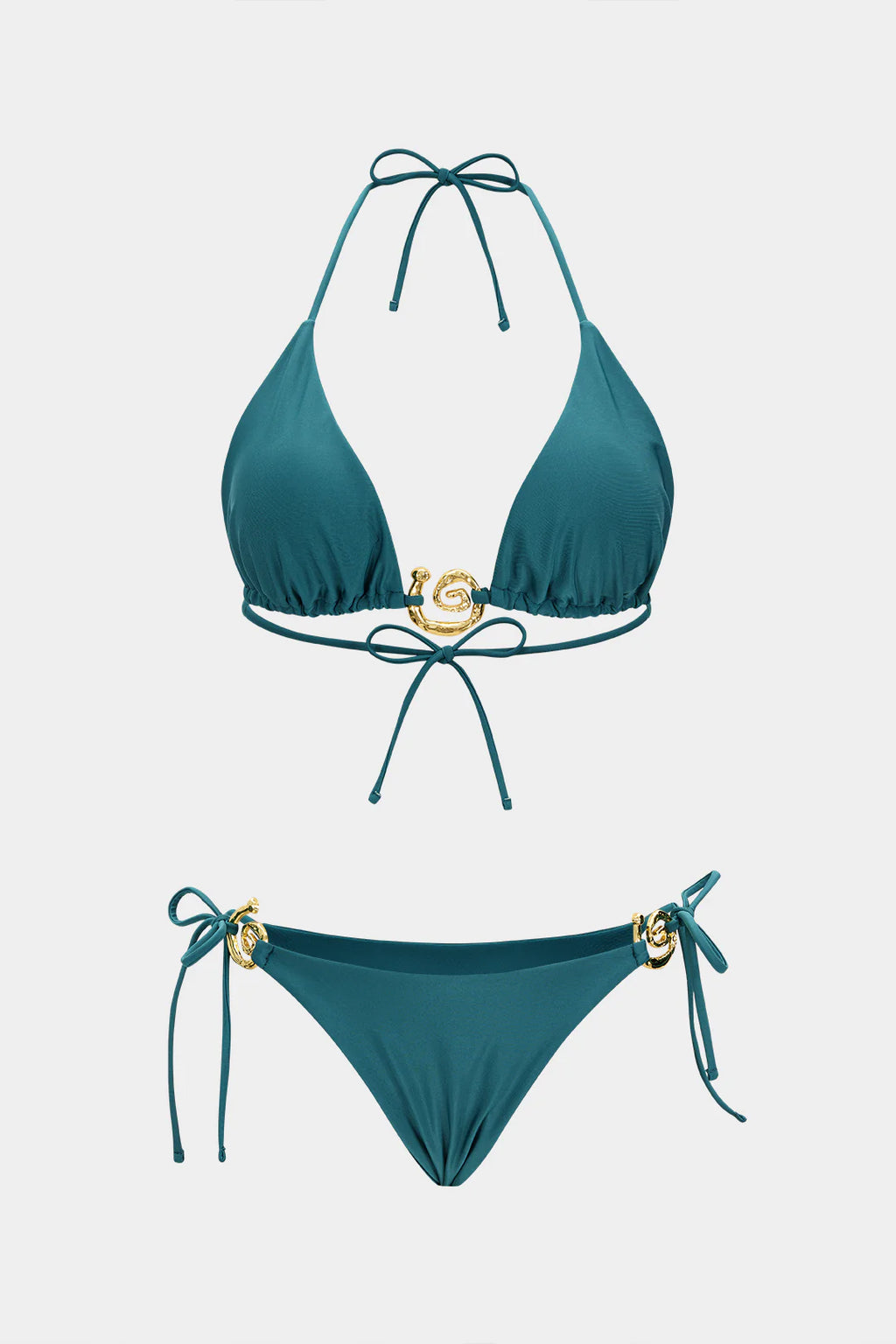 Ensemble bikini à nouer décor métallique