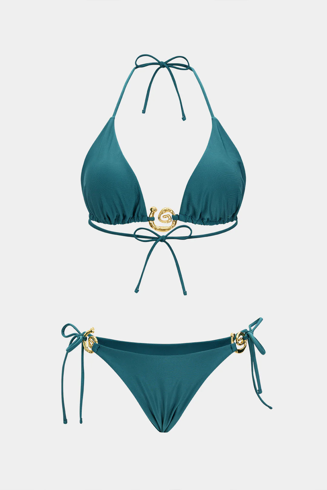Ensemble bikini à nouer décor métallique