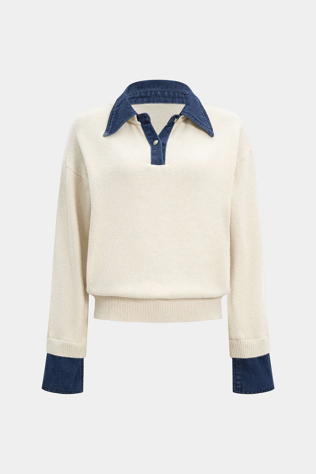 Pull patchwork à manches longues