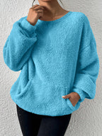 Pull cocoon à effet pilou