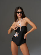 Maillot 1 pièce sculptant halter