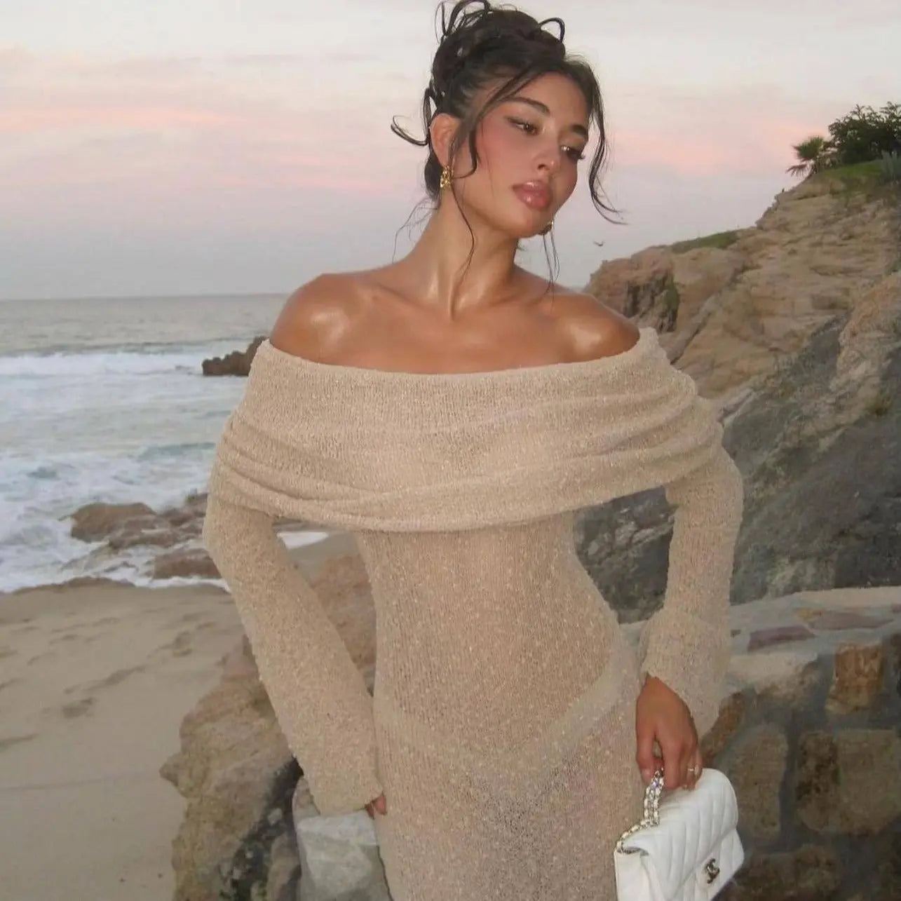Robe de plage longue à col creux légère - ComfySweet