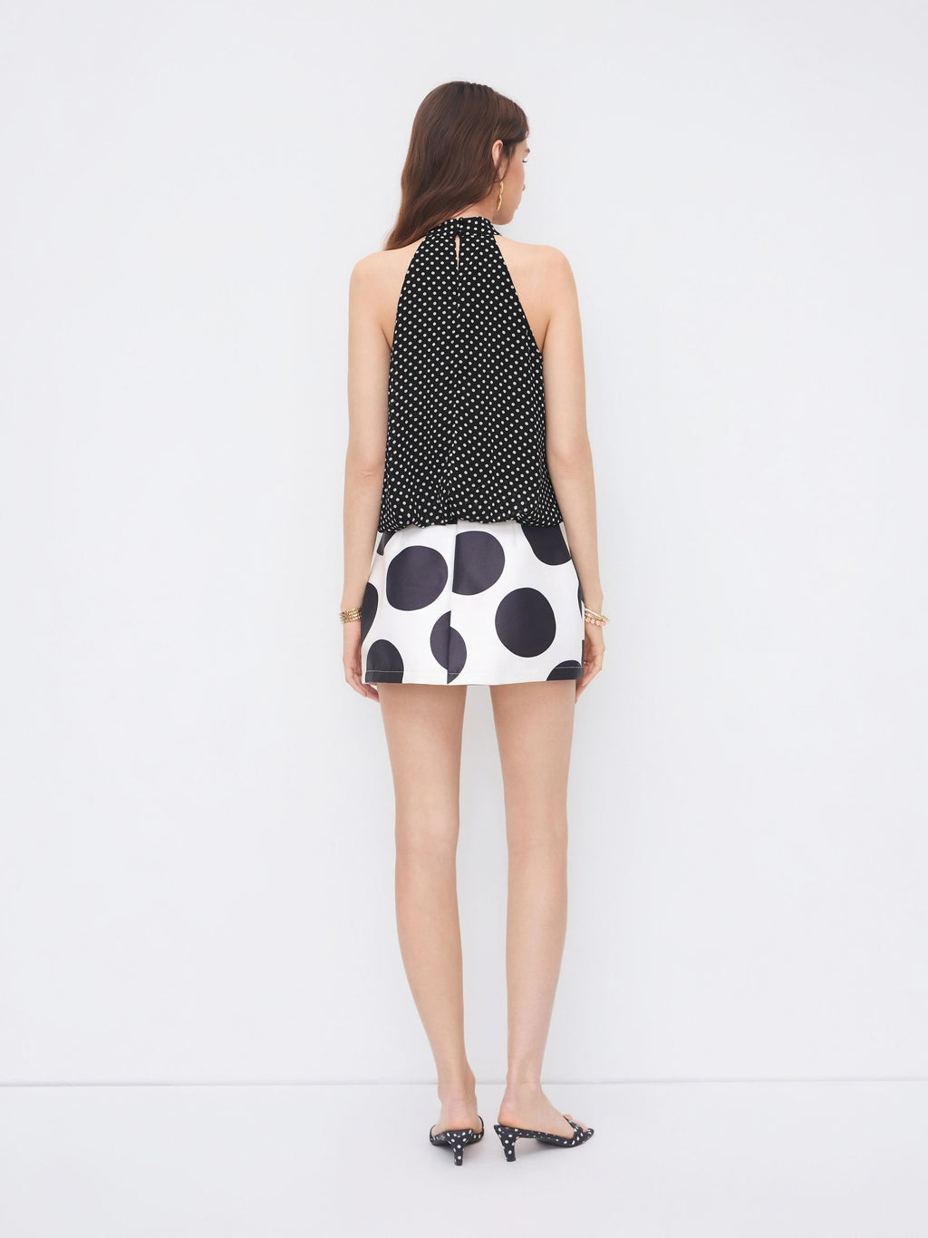 Top dos nu fluide à pois noué