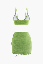 Ensemble bikini texturé avec jupe drapée