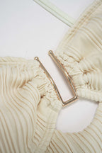 Maillot 1 pièce texturé à détail doré