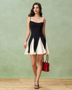 Soleia Mini-robe noire contrastée