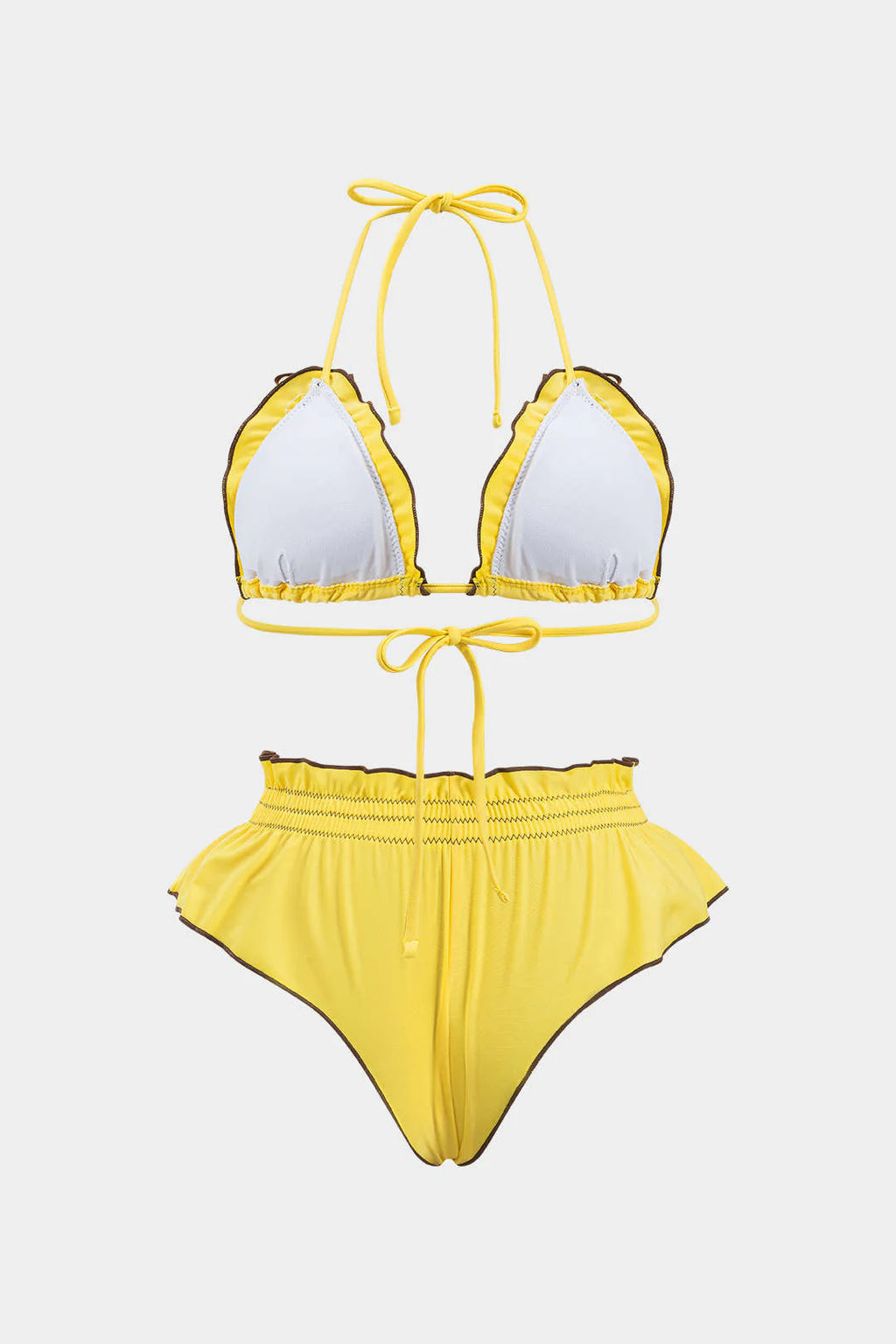 Bikini 2 pièces à volants et fronces