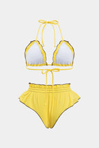 Bikini 2 pièces à volants et fronces