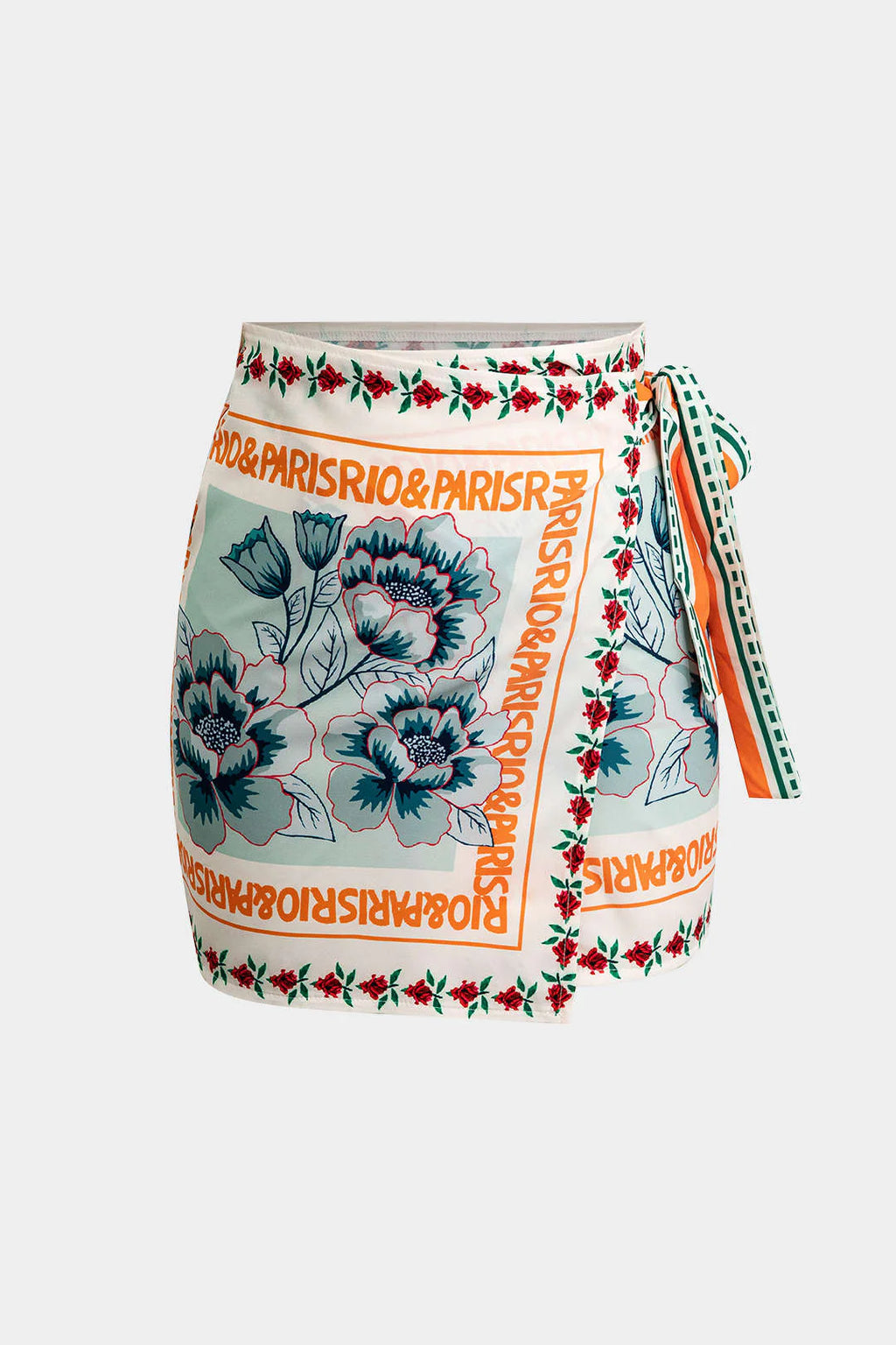 Mini-jupe à nouer imprimé floral