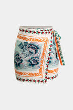 Mini-jupe à nouer imprimé floral