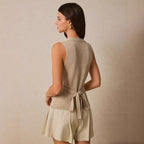 Gilet d’été élégant à boutons coquillage