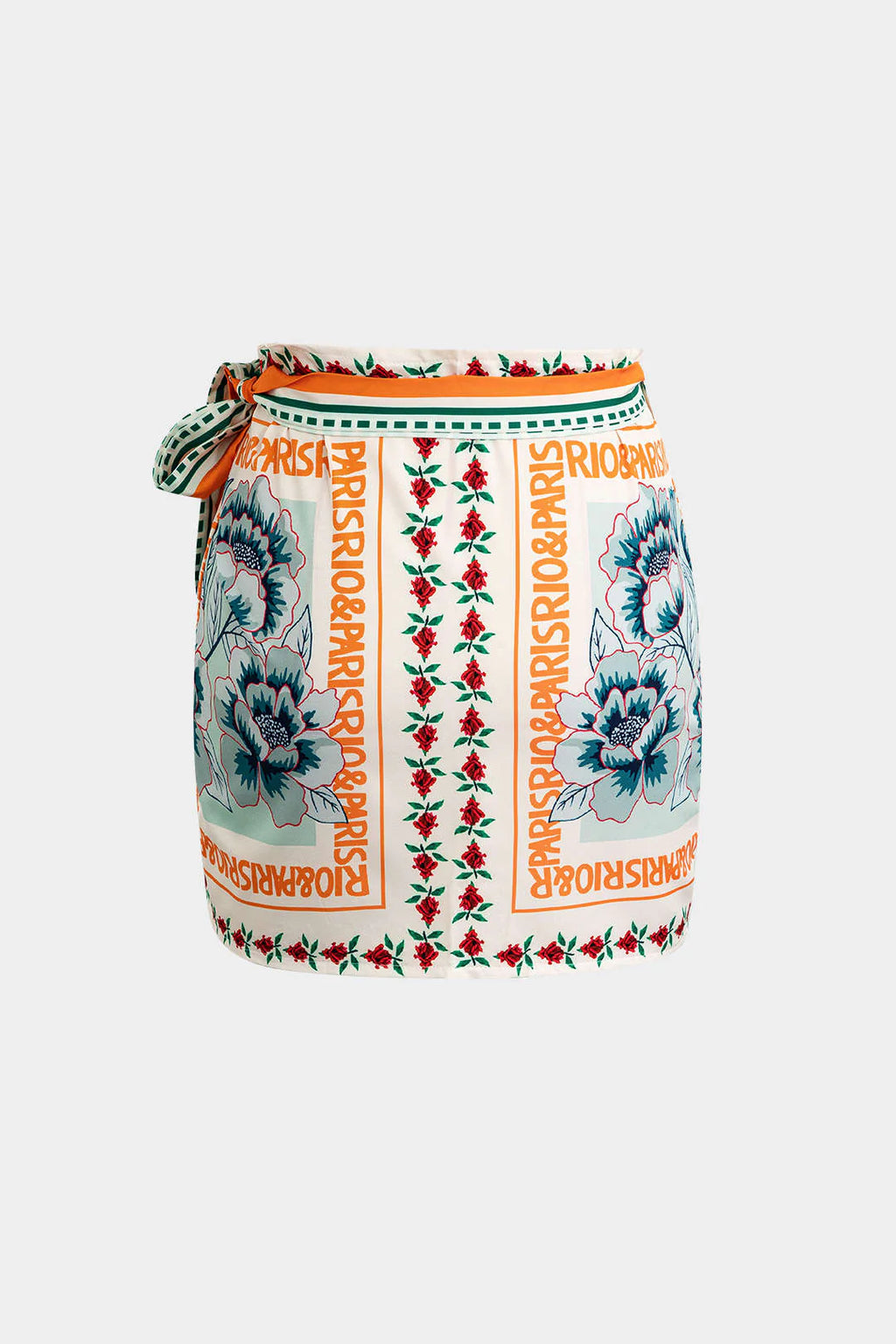 Mini-jupe à nouer imprimé floral