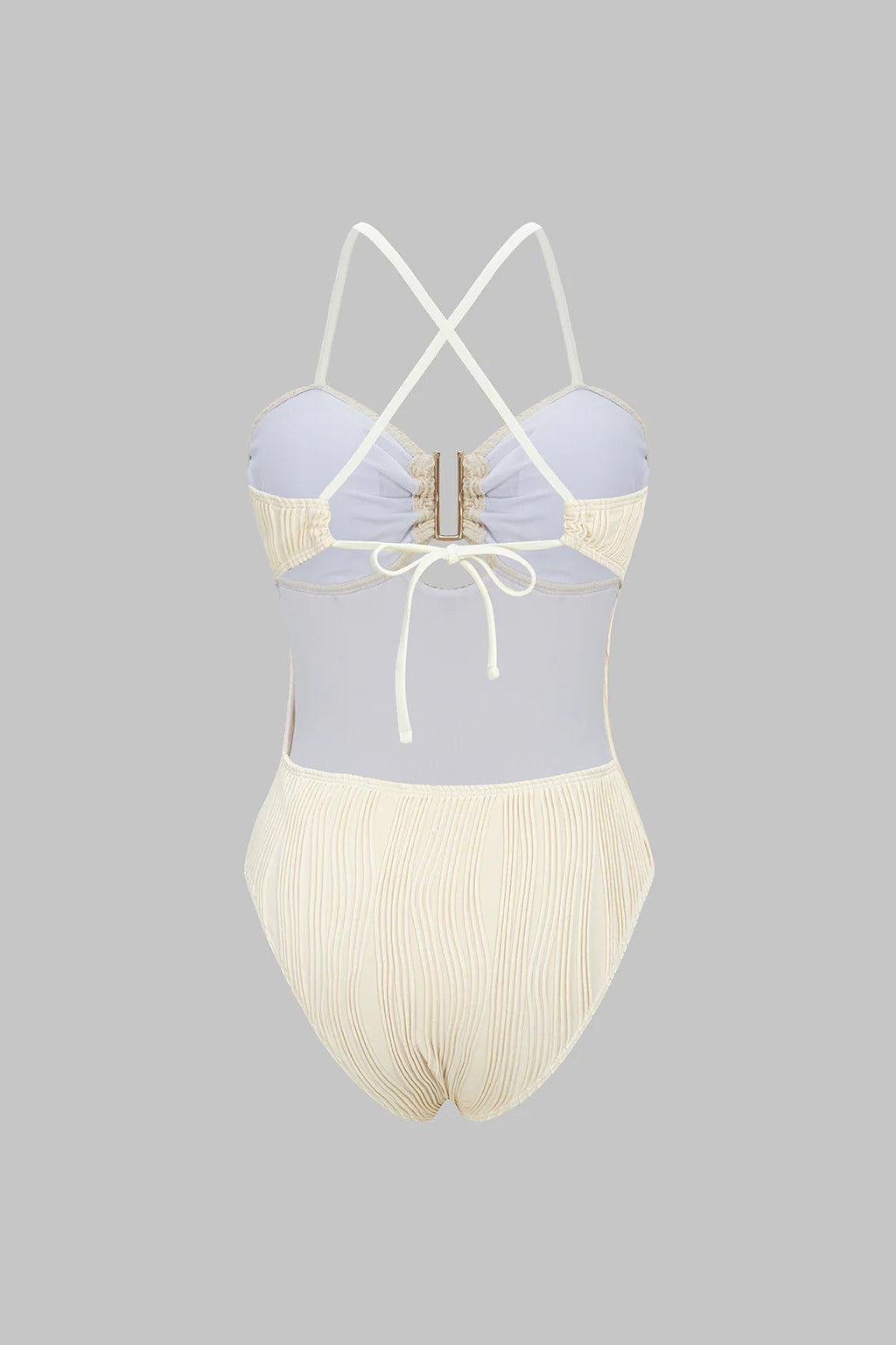 Maillot 1 pièce texturé à détail doré