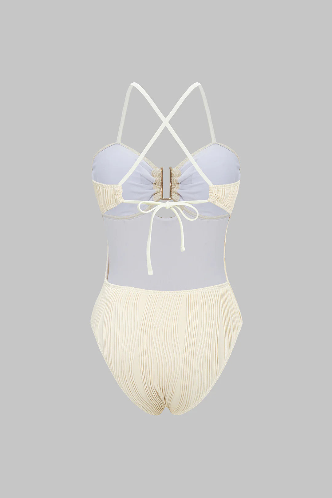 Maillot 1 pièce texturé à détail doré