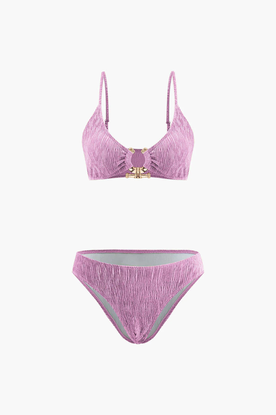 Ensemble bikini texturé avec jupe drapée