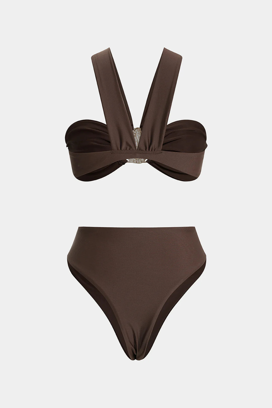 Ensemble bikini asymétrique à décor métallique