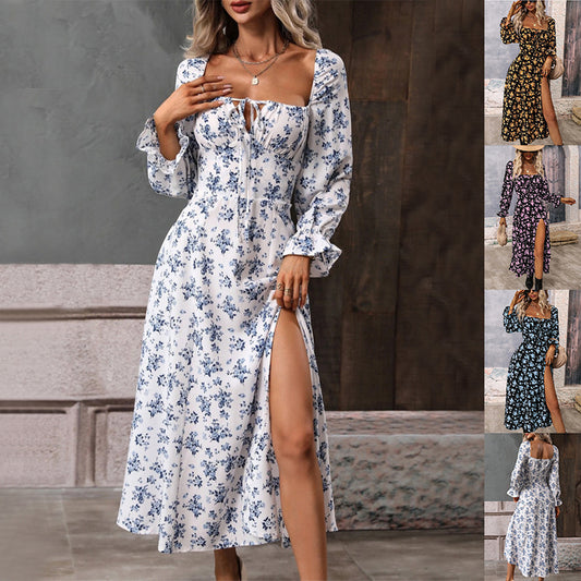 Robe à fleurs avec fente – Style bohème estival