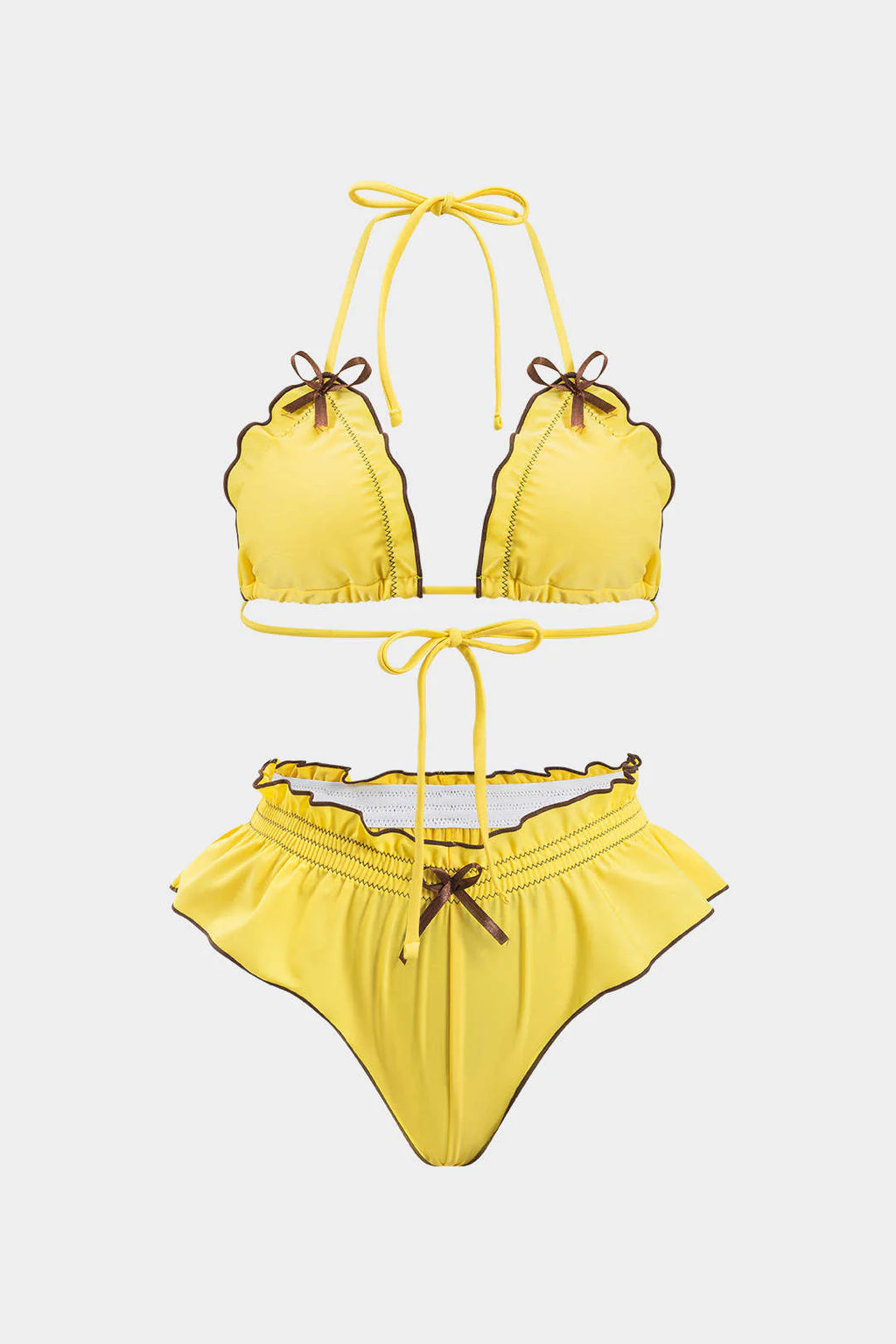 Bikini 2 pièces à volants et fronces