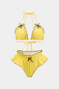 Bikini 2 pièces à volants et fronces