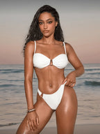 Bikini 2 pièces anneau métallique