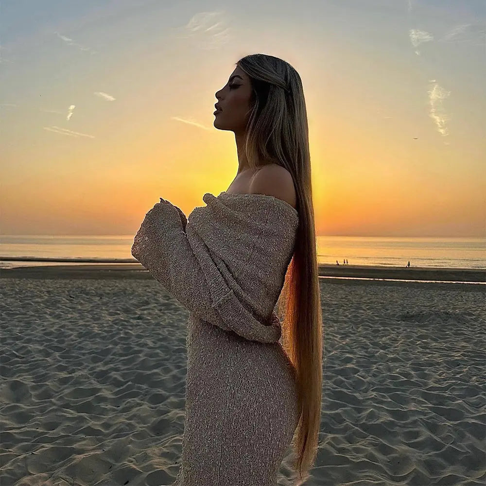 Robe de plage longue à col creux légère - ComfySweet