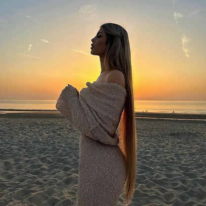 Robe de plage longue à col creux légère - ComfySweet