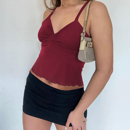 Crop top bretelles twist frontal élégant