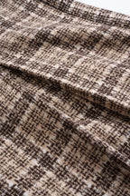 Pantalon taille haute double boutonnage à carreaux